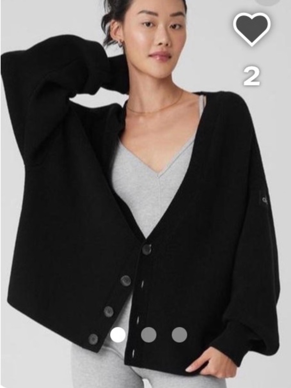 Black Tennis Club Knit Button Cardigan Sweater S